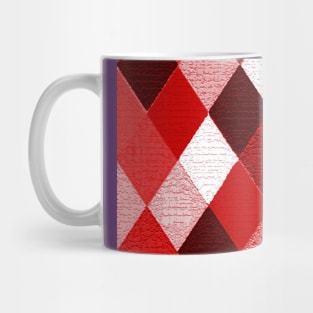 MARDI GRAS HARLEQUIN PATTERN Red Pink White Rhombi Argyle Mug